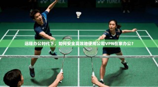 远程办公时代下，如何安全高效地使用公司VPN在家办公？