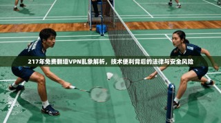 217年免费翻墙VPN乱象解析，技术便利背后的法律与安全风险