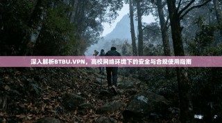 深入解析BTBU.VPN，高校网络环境下的安全与合规使用指南